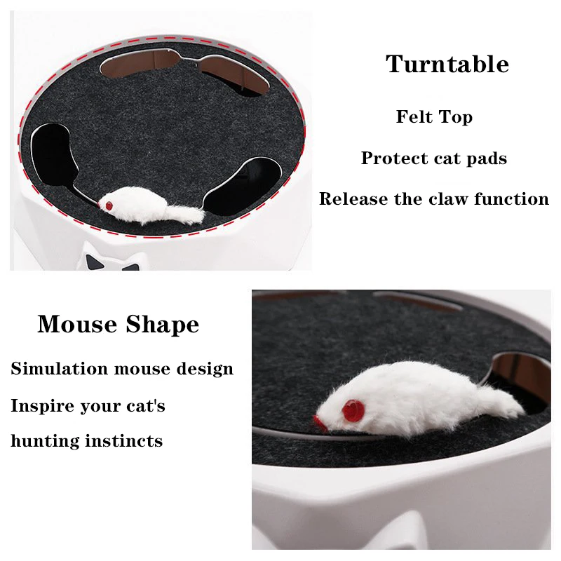 Electric Mouse 2 Gear Adjustable Cat Turntable Toy Interactive Game Training Kitten For Cat Supplies playground gato