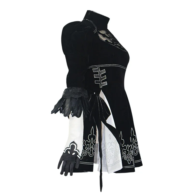 Rene Automata Costume Cosplay Yorha 2B Vestito Sexy Giochi Vestito Donne Giochi di ruolo Costumi Ragazze Halloween Party Fancy Dress Calzini