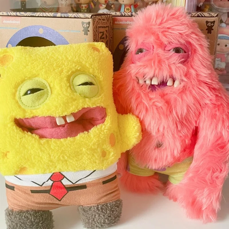 2024 New Original Fuggler Doll  Ugly Monster X Anime Series Yellow Sponge Collector'S Edition Toy Gifts