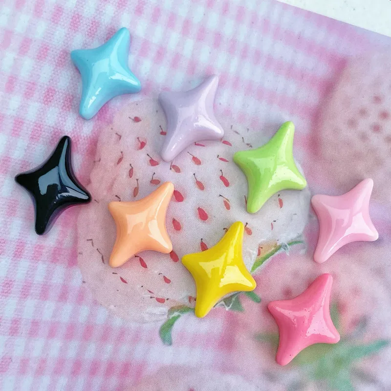 20 szt. Kawaii kolorowa gwiazda DIY buty czapka z gwiazdkami etui na telefon dekoracje na ubrania z żywicy z płaskim tyłem