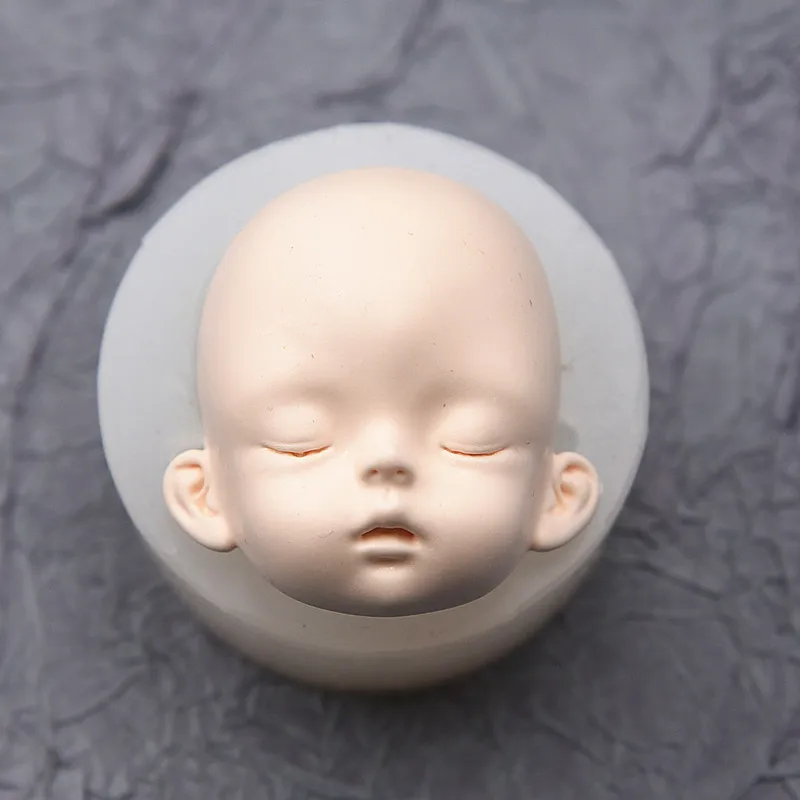 3D Ultra Light Clay Doll Face Silicone Mold Figure Face Resin Clay BJD Sleep Baby Doll Face Mold