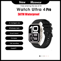 Microwear Smart Watch Ultra 4 Pro Series 10 49mm Gesture Answer ChatGPT NFC Compass Waterproof Sport Smartwatch For Android ios