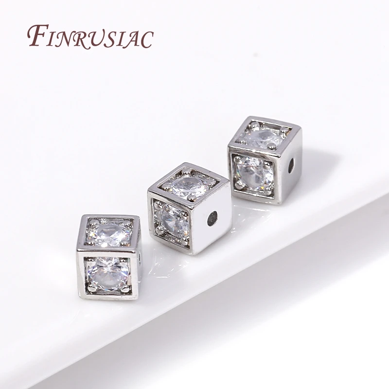 Luxus 18K vergoldet Inlay Zirkon Quadrat Spacer Separator Perlen Hochwertige Schmuckherstellung DIY Armbänder Halskette Zubehör – Detail 10