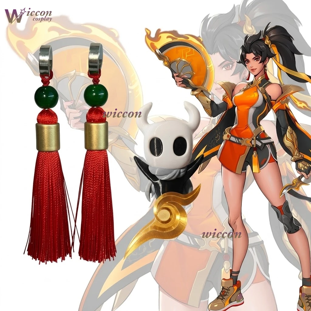Cos Room Game OW Overwatch Anran Ye Cosplay Ohrringe Ohrclips Ohrstecker Schaden-Held-Zubehör Halloween Karneval Haardekoration