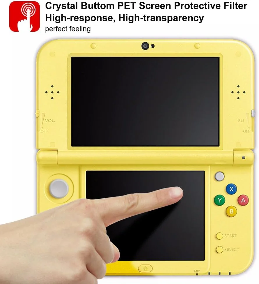 واقي شاشة علوي من الزجاج المقسى لنينتندو الجديد 3DS XL/LL أسفل HD طبقة حماية شفافة PET لملحقات 3DS الجديدة
