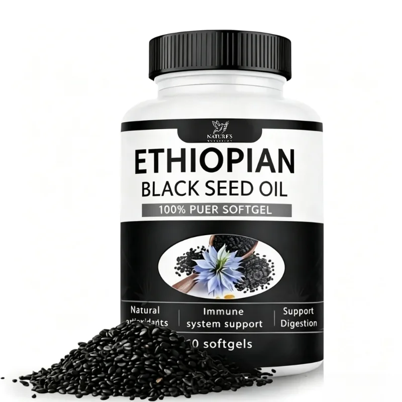 Ethiopian Black Seed Oil Softgels 60 Count 100% Natural Gluten Free Non GMO Antioxidant Immune Digestive Daily Health Supplement