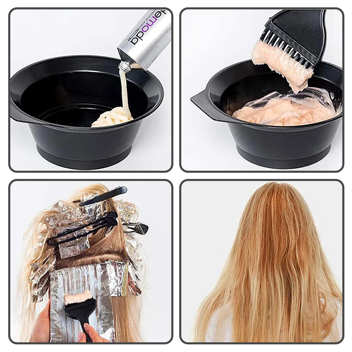 8 pçs kit de tingimento escova de coloração conjunto de clipe de cobertura de orelha, fácil aplicação de tintura, cerdas flexíveis, conveniência de economia de tempo para mulher
