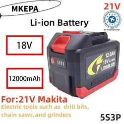 5S3P 18V Makita 18650 lithium battery can charge 12000mAh. Battery with high current and high discharge. Charger.