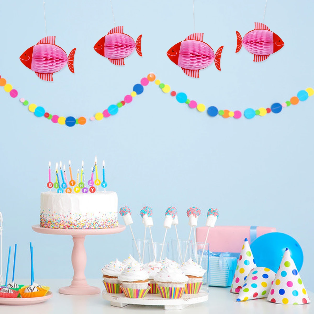 

6pcs Paper Decorations High Quality Party Wedding Garland Tropical Pool Photo Background Graduation Baby Shower DIY Decor