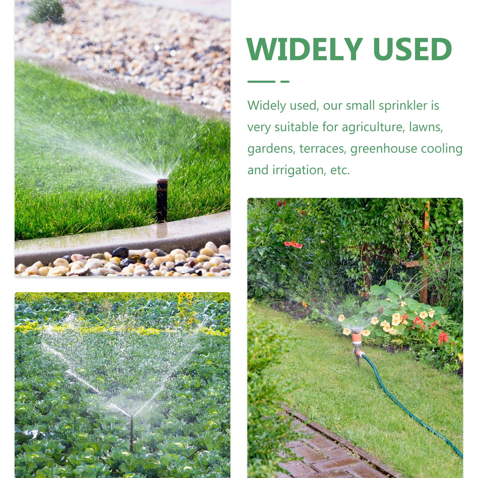 

20pcs Sprinkler Spray Head Plastic Lawn Garden Watering Irrigation Rotating Mister Drip Hose Joint Sprayer Cooling Greenhouse