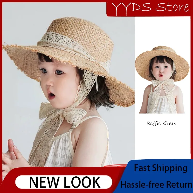 chapeau-bob-d'ete-en-paille-de-raphia-legere-pour-bebe-fille-–-respirant-protection-anti-uv-ideal-plage-et-exterieur