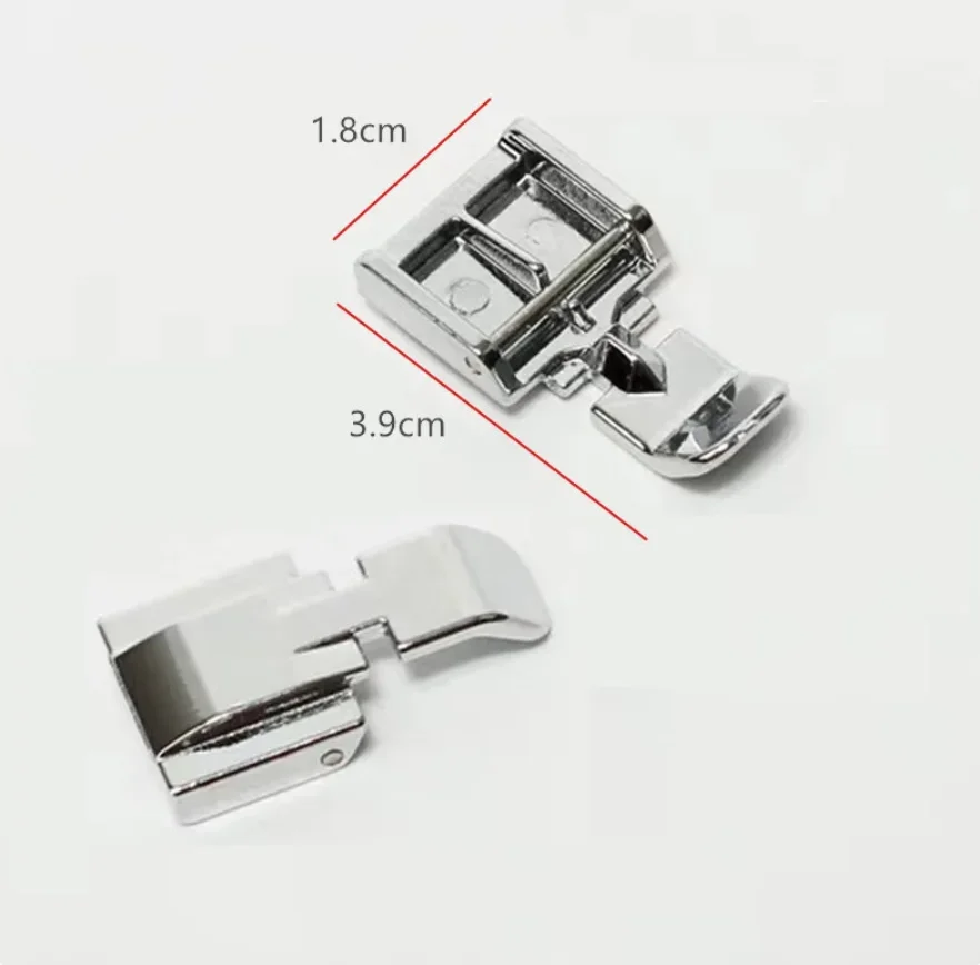 Compatible Metal Zipper Presser Foot Left & Right Single Sides For Household Snap-on Sewing Machines Brother Singer Janome