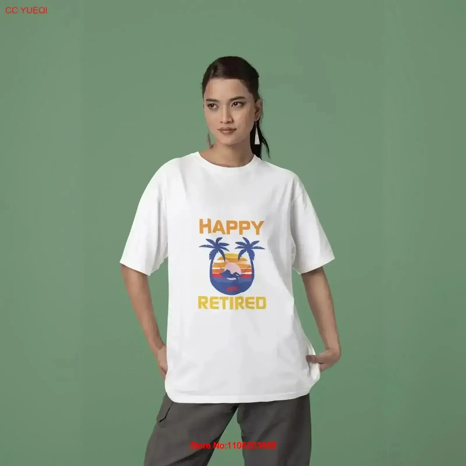 Funny Retirement T Shirt Happy and Retired Relaxed Beach Vibes for Retirees Casual Valentine's Day vintage Washed Comfortable