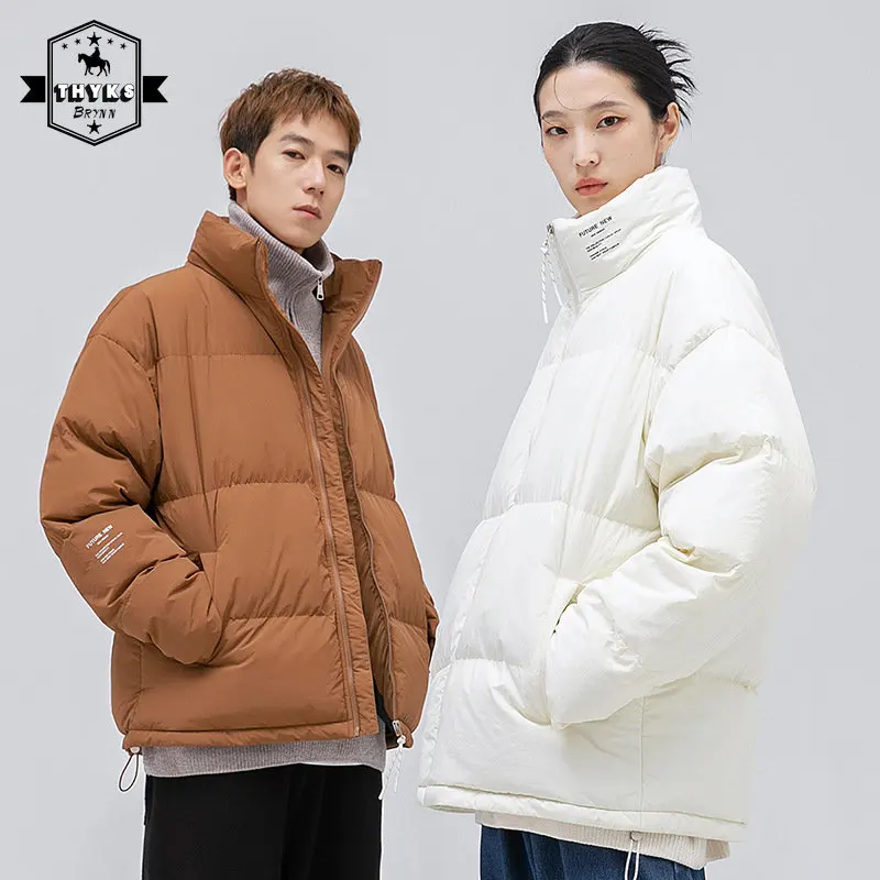 

Padded Parkas Men Winter Down Coat Thicken Warm Printed Harajuku Causal Vintage Puffer Jackets Oversized Women Coats Couple Wear