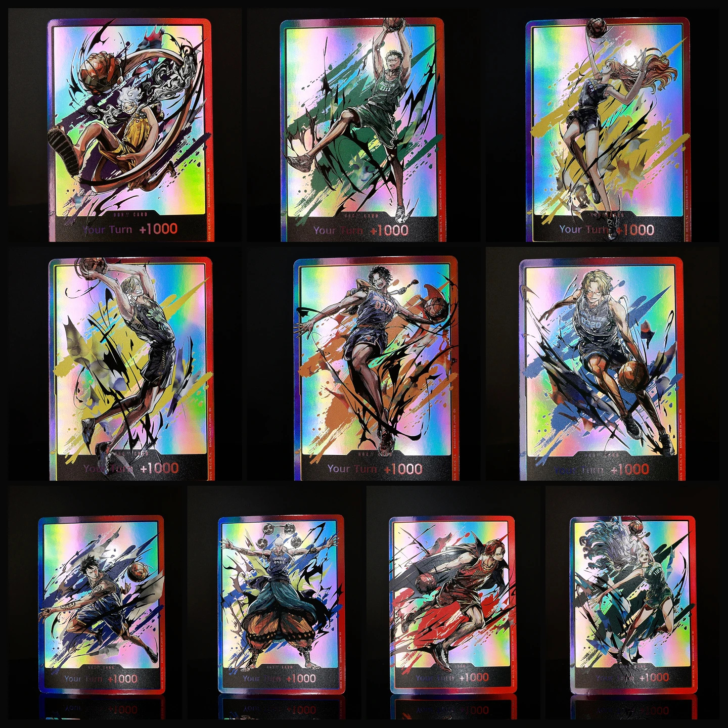 

One Piece OPCG 3D Textured English NBA DON Card Luffy Zoro Ace Sabo Sanji Nami Shanks Law Enel Collectible Cards