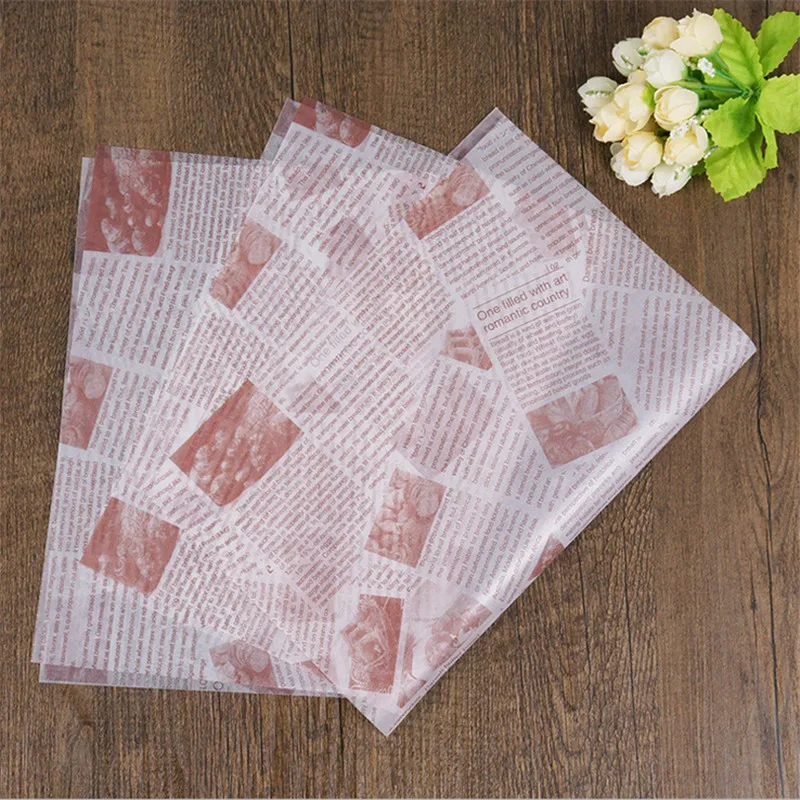 

50Pcs Food Grade Grease Wrappers Wrapping Papers Bread Sandwich Burger Fries Oil Paper Baking Tools