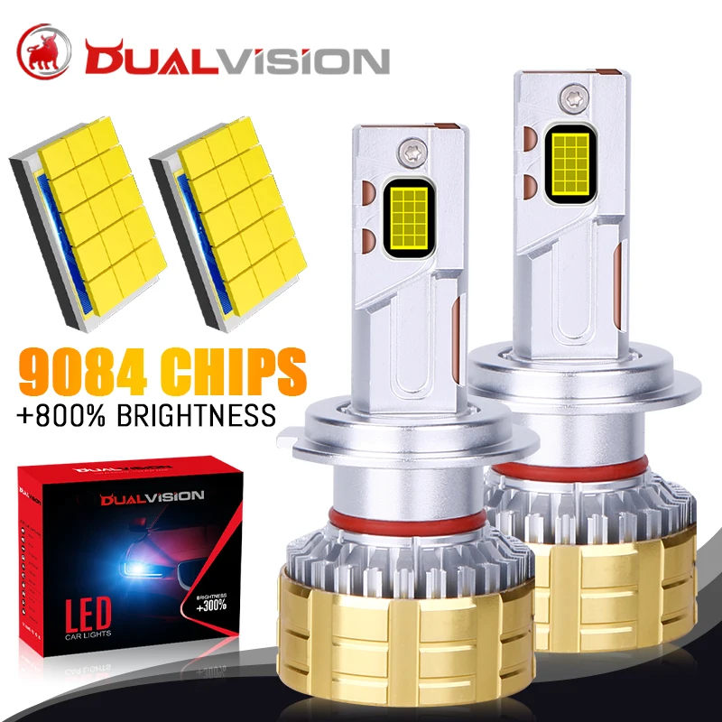 

Dualvision K5C H7 Светодиодные фары Canbus 6000K H1 H4 H11 9012 HIR2 H8 H9 9005 9006 HB3 HB4 30 шт. 9084 CSP Двухлучевые противотуманные фары 12 В