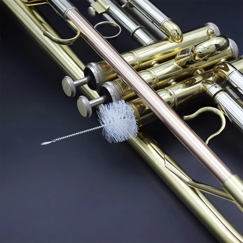 Compacts Trumpet Maintenance with Flexible Cleaning Brushes Foldable Stand Practice Mute for Performer