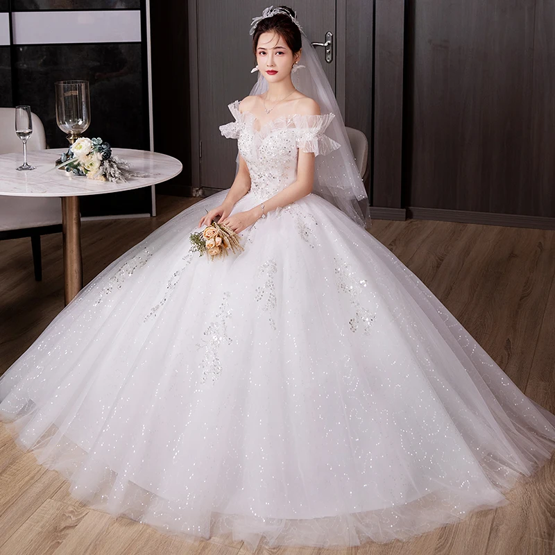 

New Fashion Wedding Dress Ball Gowns Bridal Lace Up Plus Size Wedding Dresses Vestidos De Novia