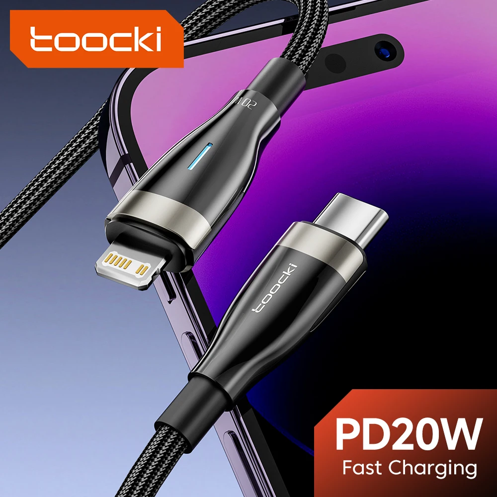 Toocki kirsite USB Cable for iPhone 14 13 12 11 Pro Max 8 7 Plus USB C to Lighting Charging Cable for iPhone iPad Airpods