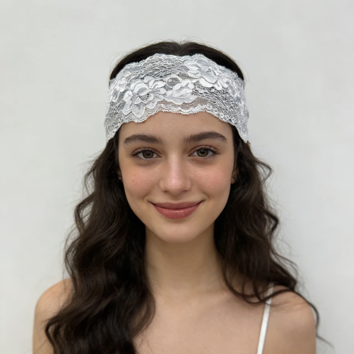 AWAYTR Fashion Elegant Mesh Lace Headband Hollow-out Lightweight Elastic Hair Wrap Breathable Lace Hairband for Women Headwear