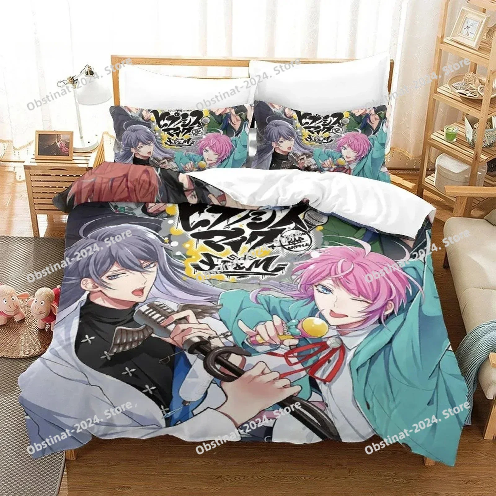Hypnosis Mic Division Rap Battle Rhyme Anima Bedding Set Single Twin Full Queen King Size Bed Set Kid Bedroom Duvet cover Sets