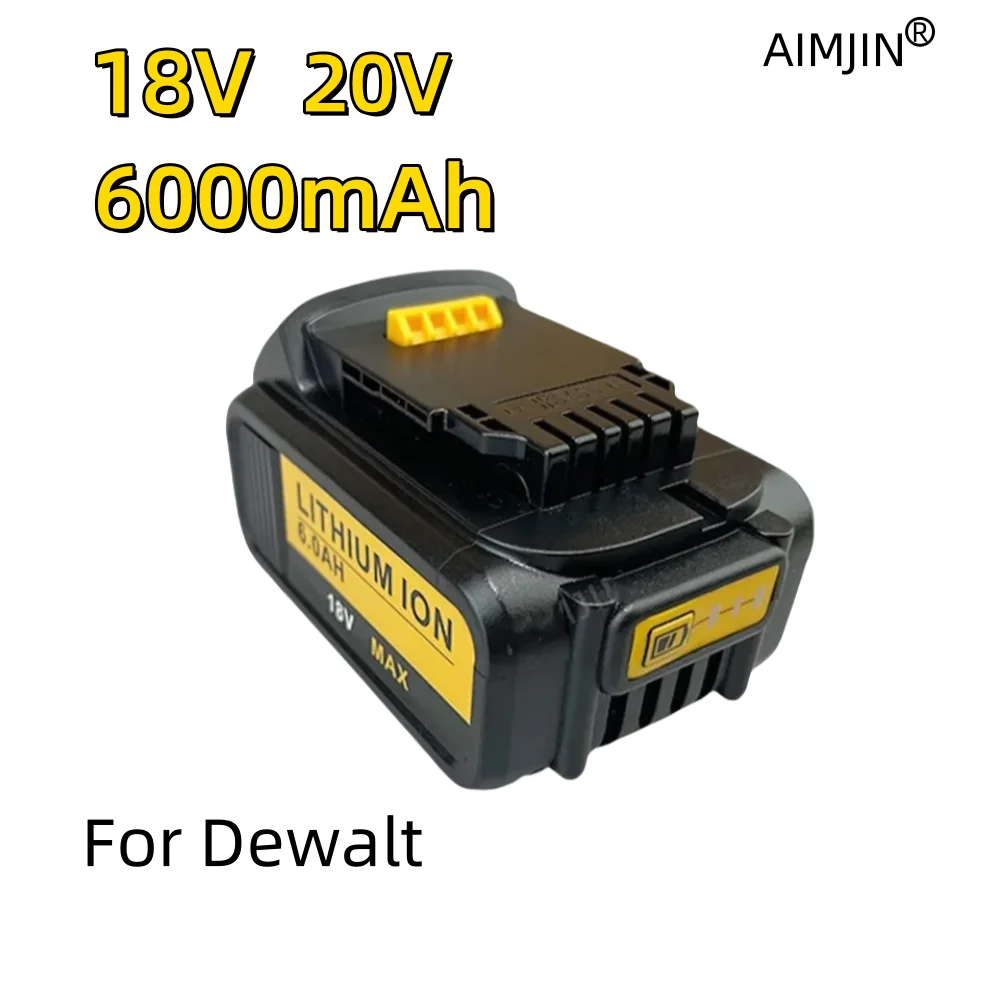 Screwdriver Battery For Dewalt (18V 20V) 6.0 Ah lithium-ion battery Pn: DCB180, DCB204