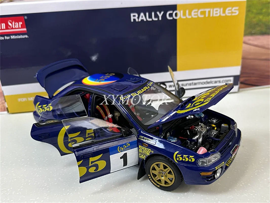 Sunstar 1/18-Modèle réduit de voiture Subaru Impreza 555 WRC 1994 1995 1996 WRC McRae, moulé sous pression, jouet, cadeau, passe-temps, présentoir, collection d'ornements