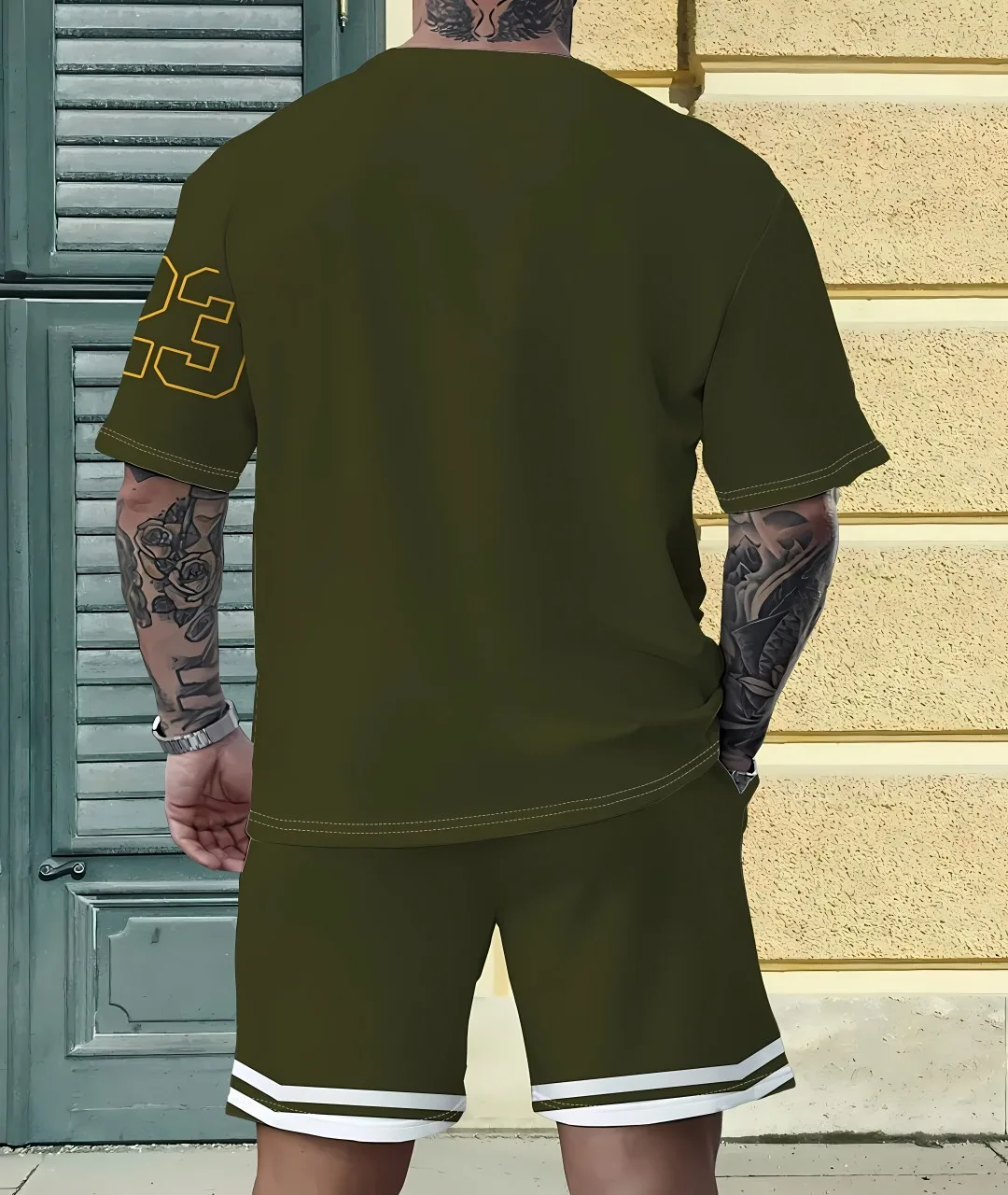 2025 Summer New men's casual sportswear breathable quick-drying round leading running and walking exercise clothes