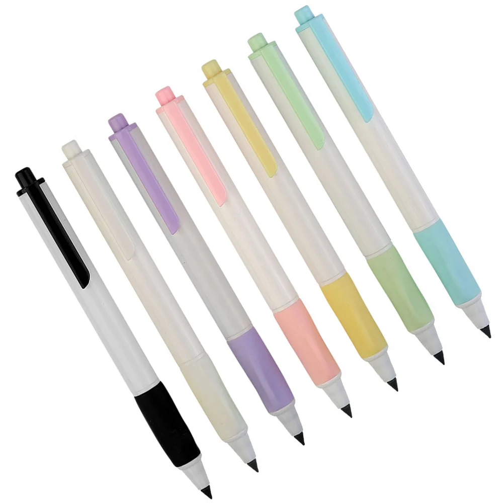 7 Pcs Mechanical Pencil/Students Only/No Need to Sharpen/Press Eternal Pencil/7pcs Inkless Writing Automatic