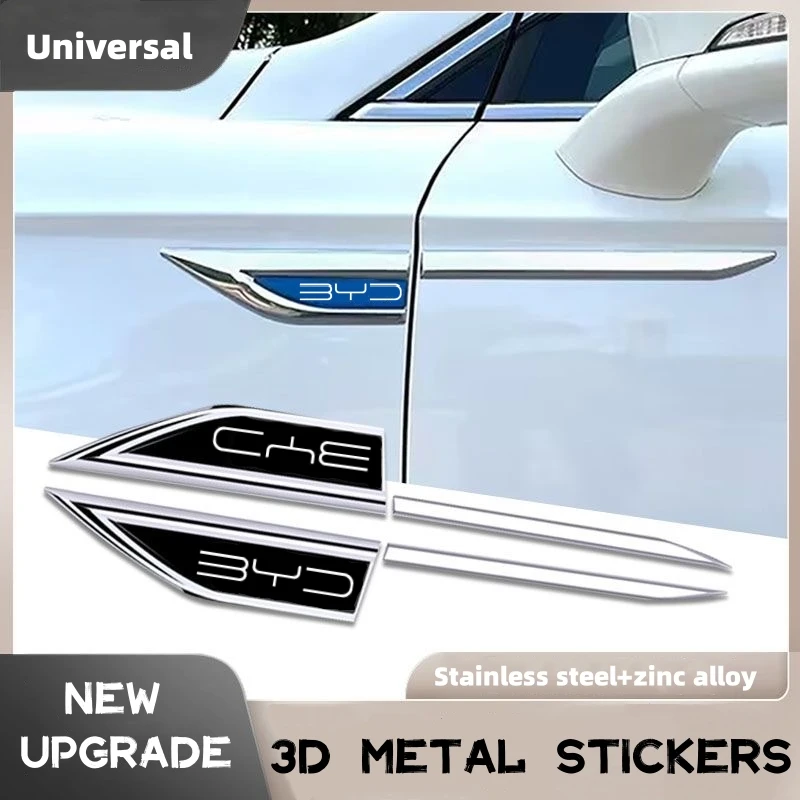 

3D Metal Epoxy Car Side Body Fender Knife Badge Stickers Emblem Badge Decals For BYD ATTO 3 Yuan Qin Han TANG Plus DM-i Dolphin