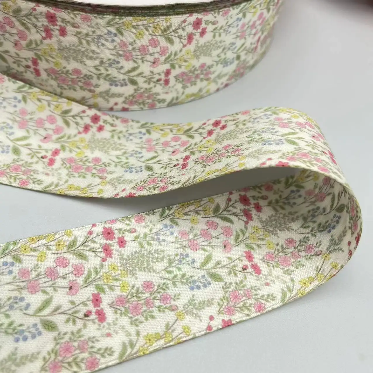 10 Yards 40mm double-sided  flower ribbon DIY handmade material Headwear for hair bows clothing shoesaccessories 23112201