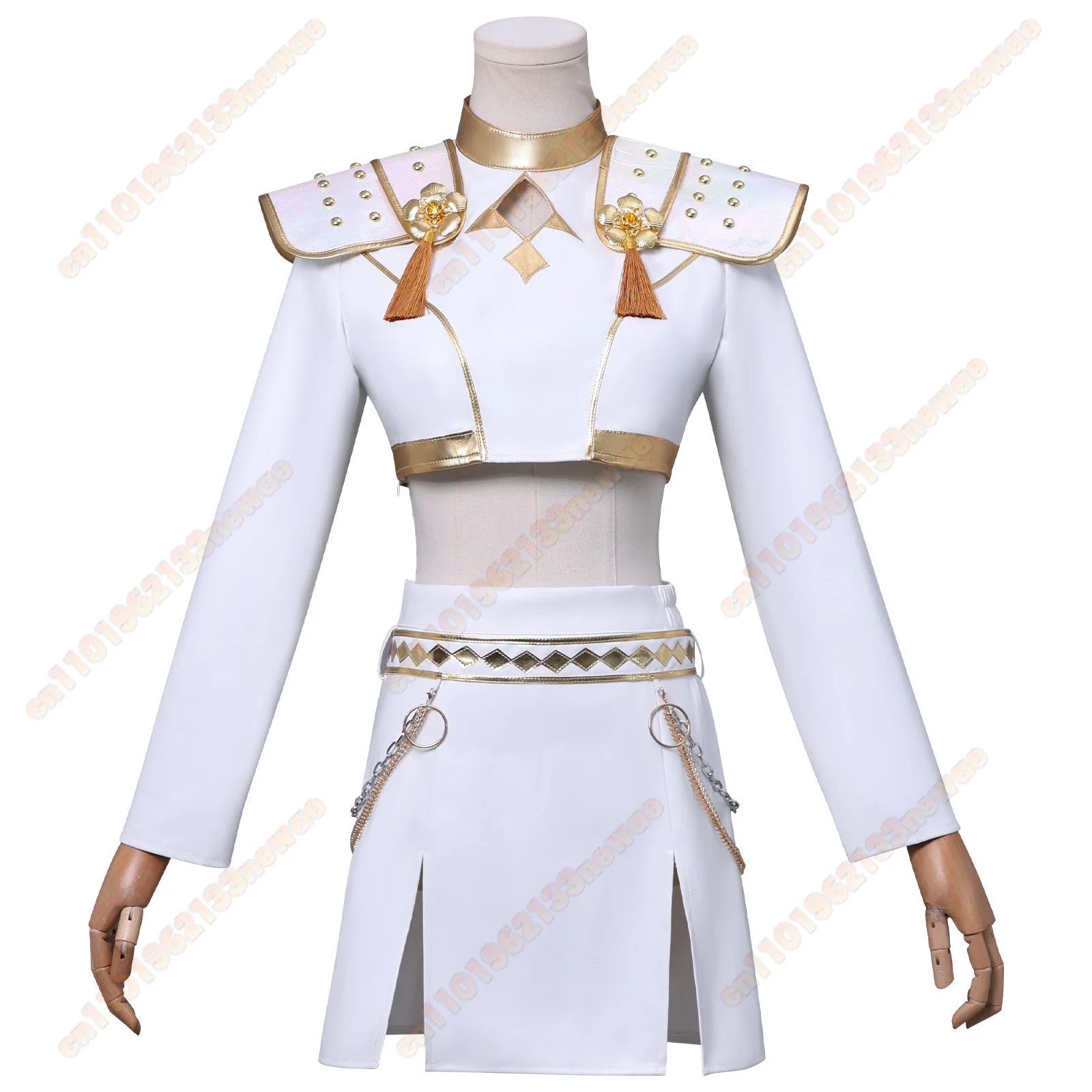 MINISO 2025 Zoey Kpop คอสเพลย์ปีศาจสีขาวปลอมตัวเครื่องแต่งกายคุณภาพสูงฮาโลวีน Carnival Party สําหรับผู้หญิง