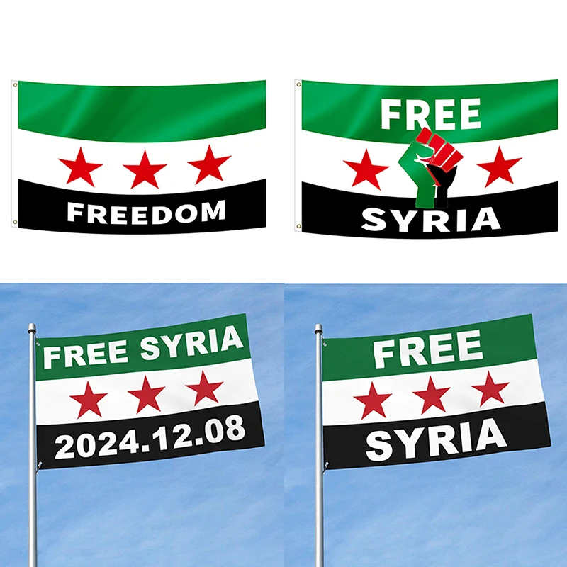 Syria Flag Scarf Hand Flags Of Syria Revolution The Syrian Arab Republic High Quality For Indoor And Outdoor Decorations