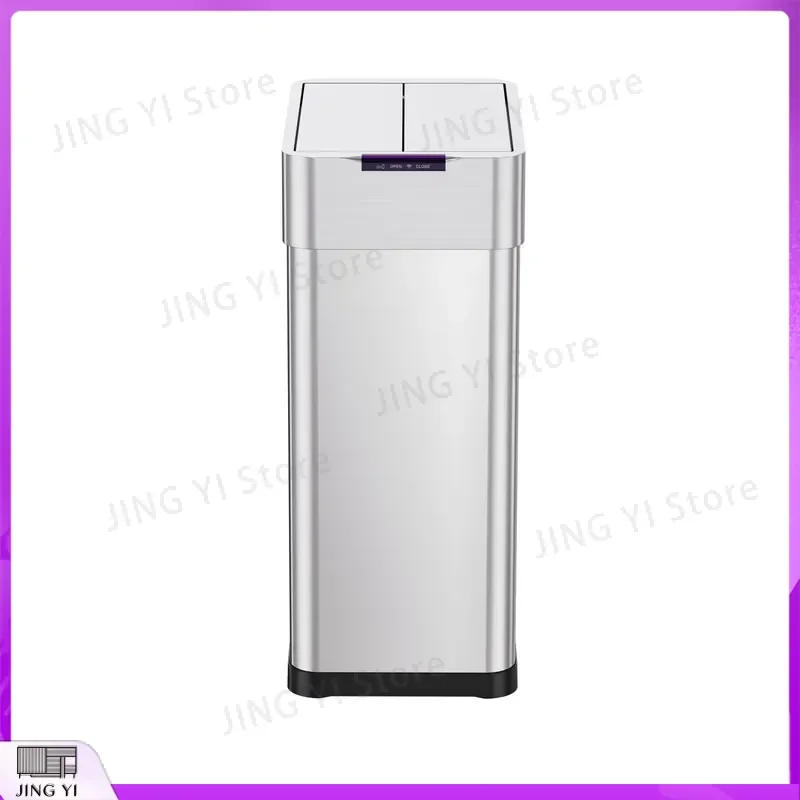 30L Smart Trash Can Automatic Sensor Infrared Motion Detection Stainless Steel Waste Bin for Office Home Kitchen Bathroom