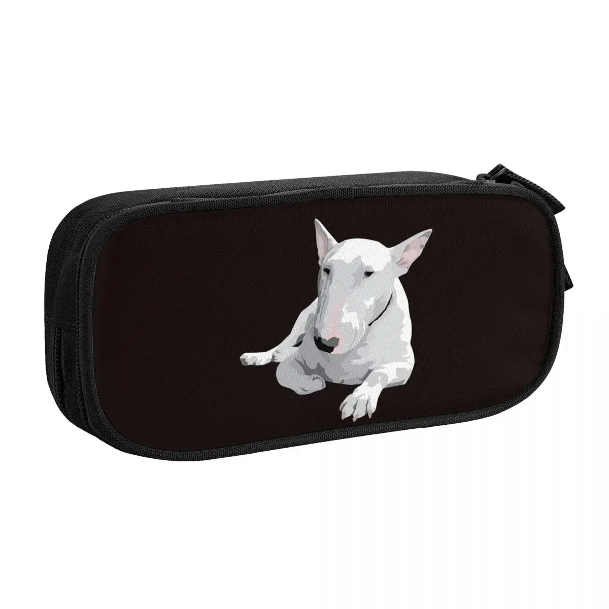 English Bull Terrier Dog Pencil Cases for Girl Boy Large Storage Animal Pet Pen Box Bag School Supplies