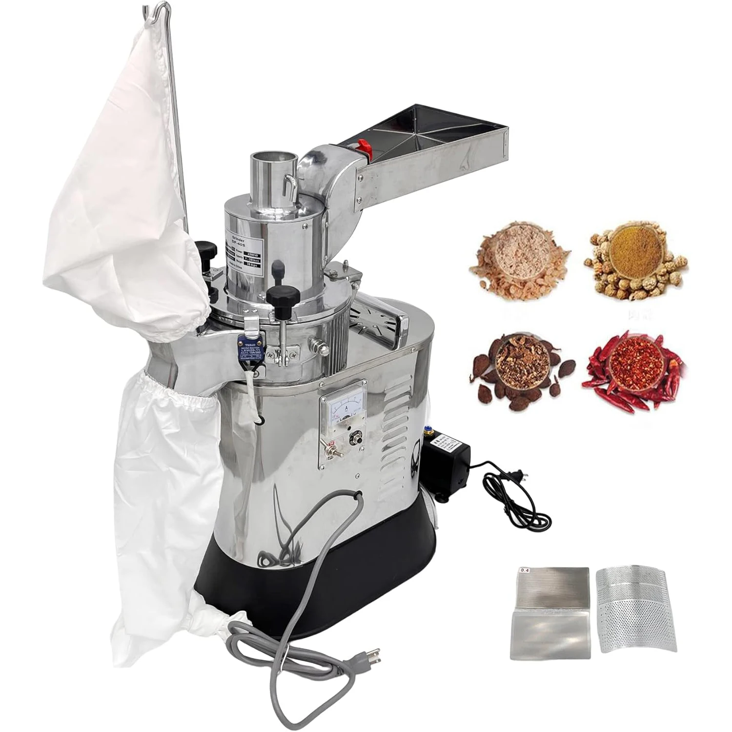 

Промышленная электрическая мельница для зерна, автоматическая дробилка, непрерывный молотковый измельчитель, оборудование для измельчения трав, мельница для специй