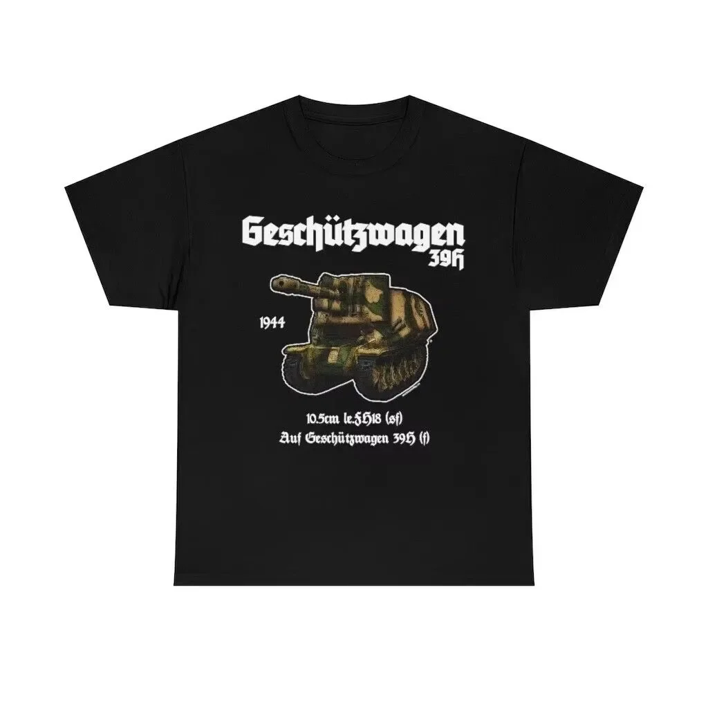 

WWII German Army Panzer Geschutzwagen 39H Tank T-Shirt 100% Cotton O-Neck Short Sleeve Summer Casual Mens T-shirt Streetwear