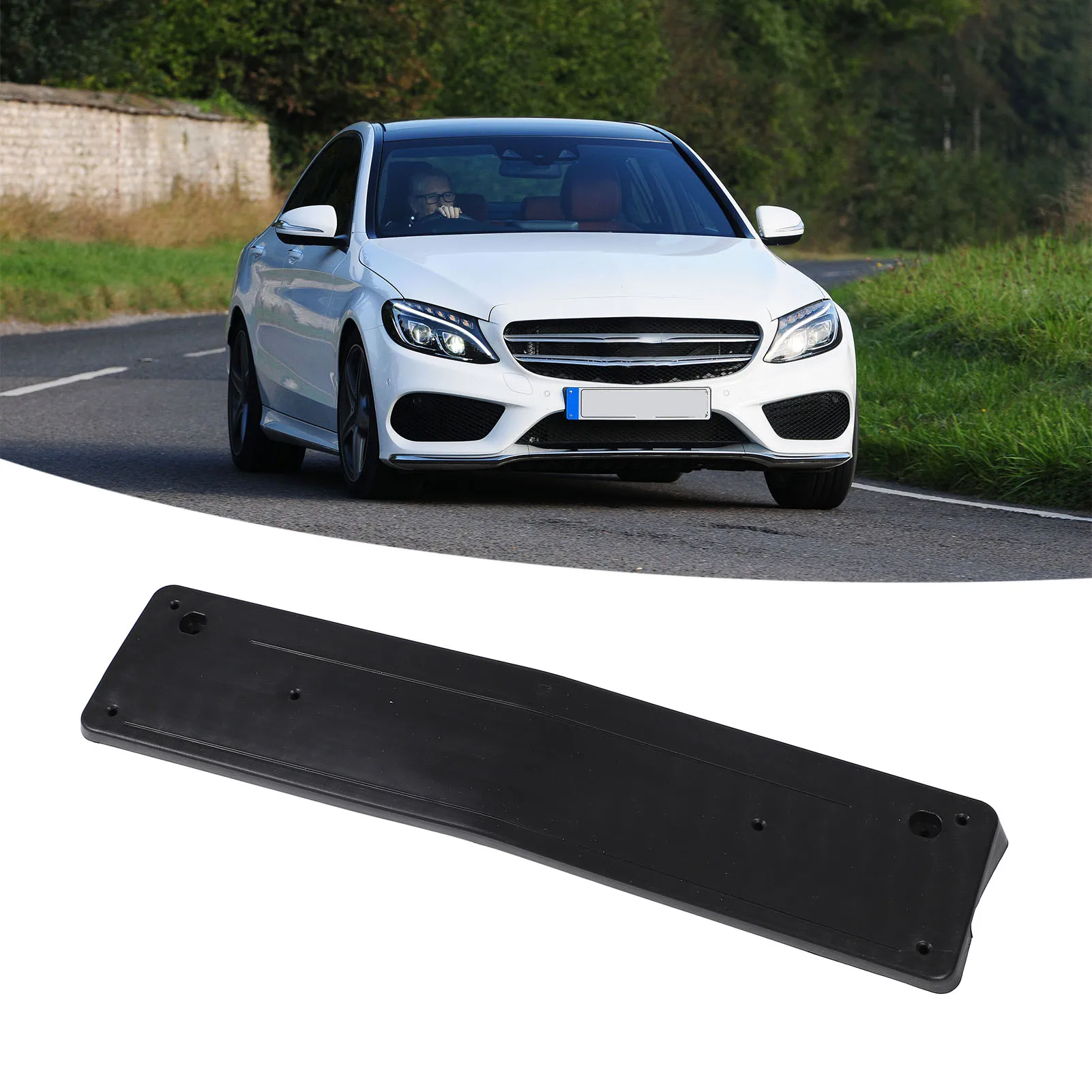 Front License Plate Holder 2058801644 Stable Support License Plate Bracket Replacement for Benz C‑Class W205 AMG‑Line 2015-2018