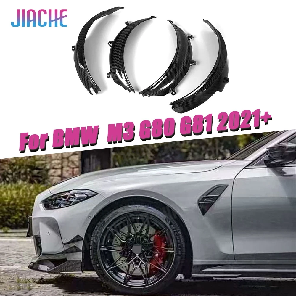 

JIACHE Dry Carbon Fiber For BMW 3 Series M3 G80 G81 2021+ Car Fender Wide Wheel Eyebrow Side Bumper Guard Car Tuning Parts Trims