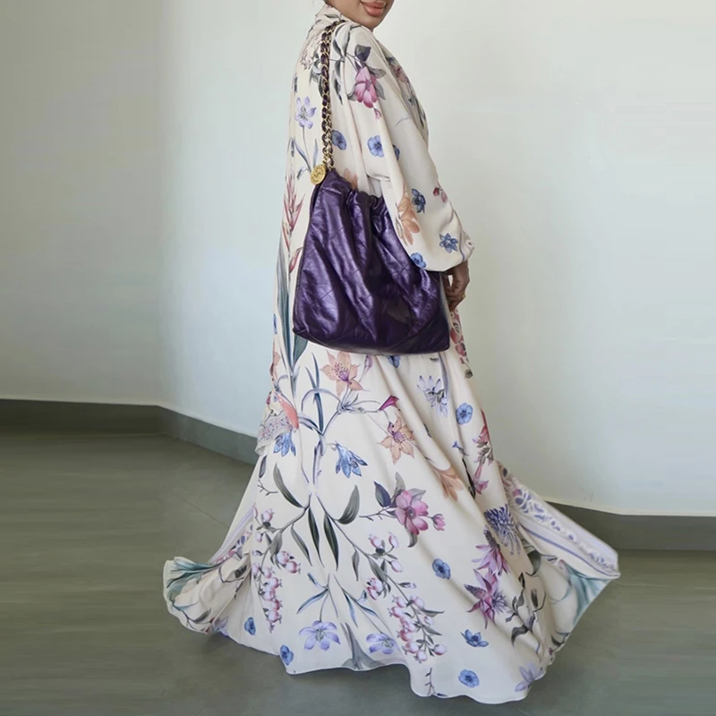 

Women's Casual Long Sleeve Loose Robes Cardigans Spring Fashion Floral Printed Chiffon Coats Autumn Sexy V-neck Cardigans Shawl