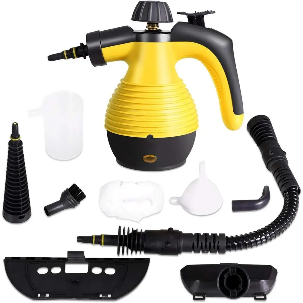 Handheld Pressurized Steam Cleaner 1050W Fast Heating Multi-Purpose Steamer with 9 Accessories Safety Lock Lightweight Portable