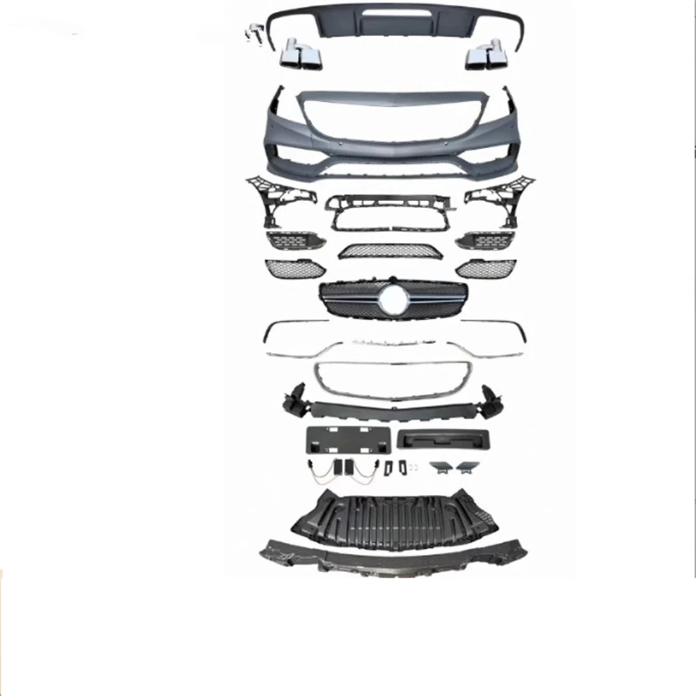 Автомобильный объемный передний и задний бампер в сборе, капот, решетка, комплект для кузова Mercedes-Benz W218, модифицированный CLS63 AMG
