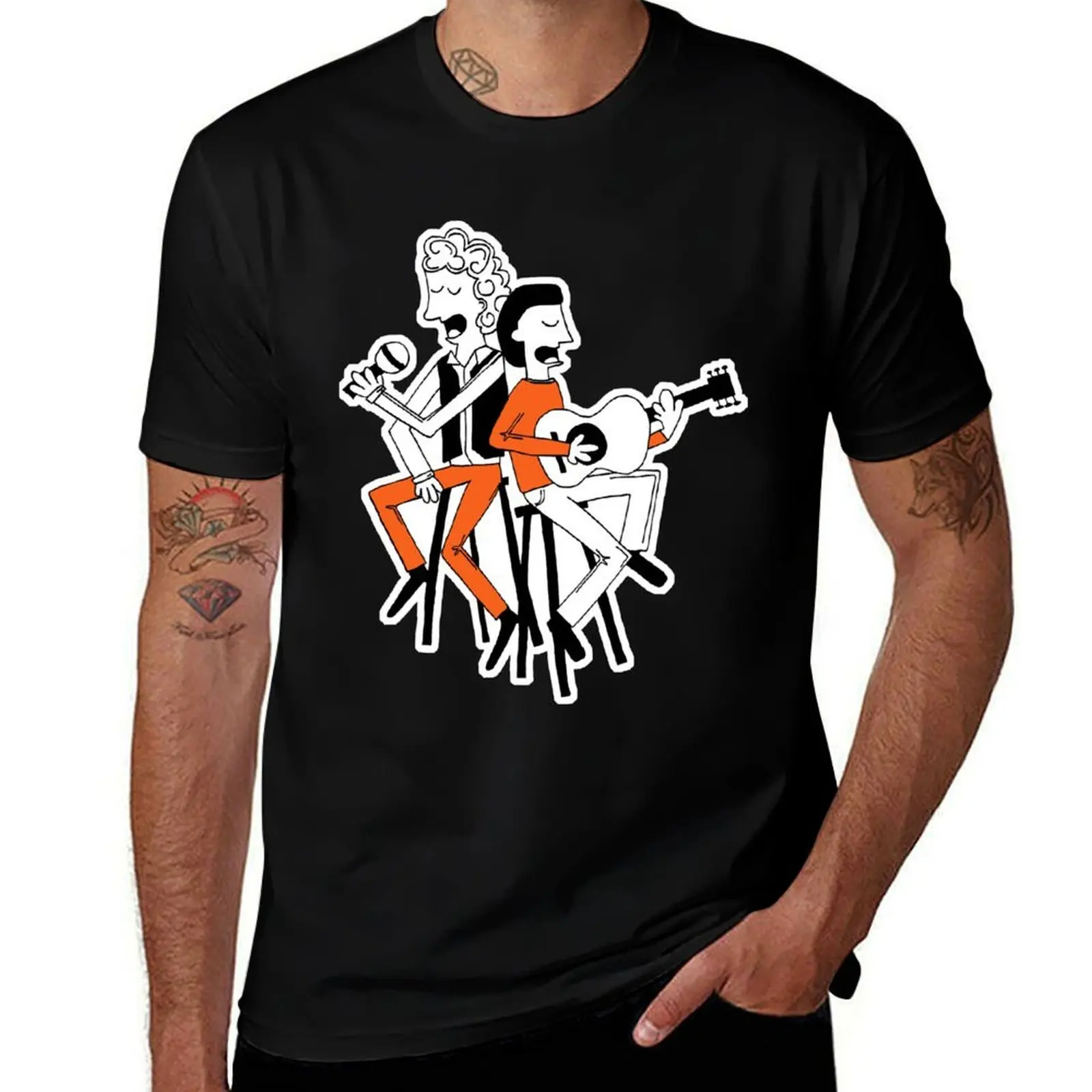 Music Vintage Simon And Garfunkel Gift Music Fans T-Shirt Large Size Loose Casual Tee T-Shirt