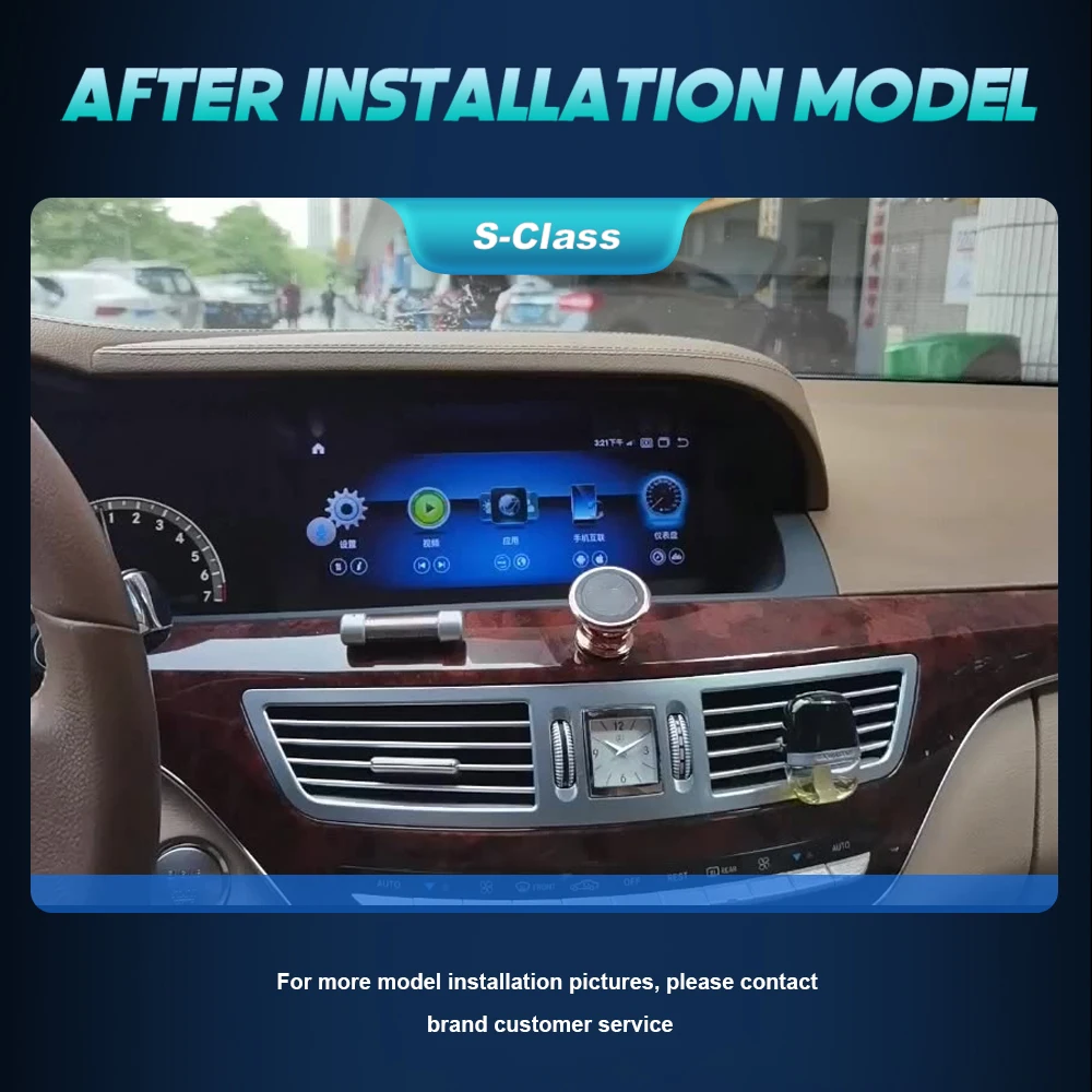 Android 14 Wireless Auto CarPlay，Mercedes Benz S Class W221 2006-2013 Car Multimedia Navigation GPS SWC DSP 4G WiFi