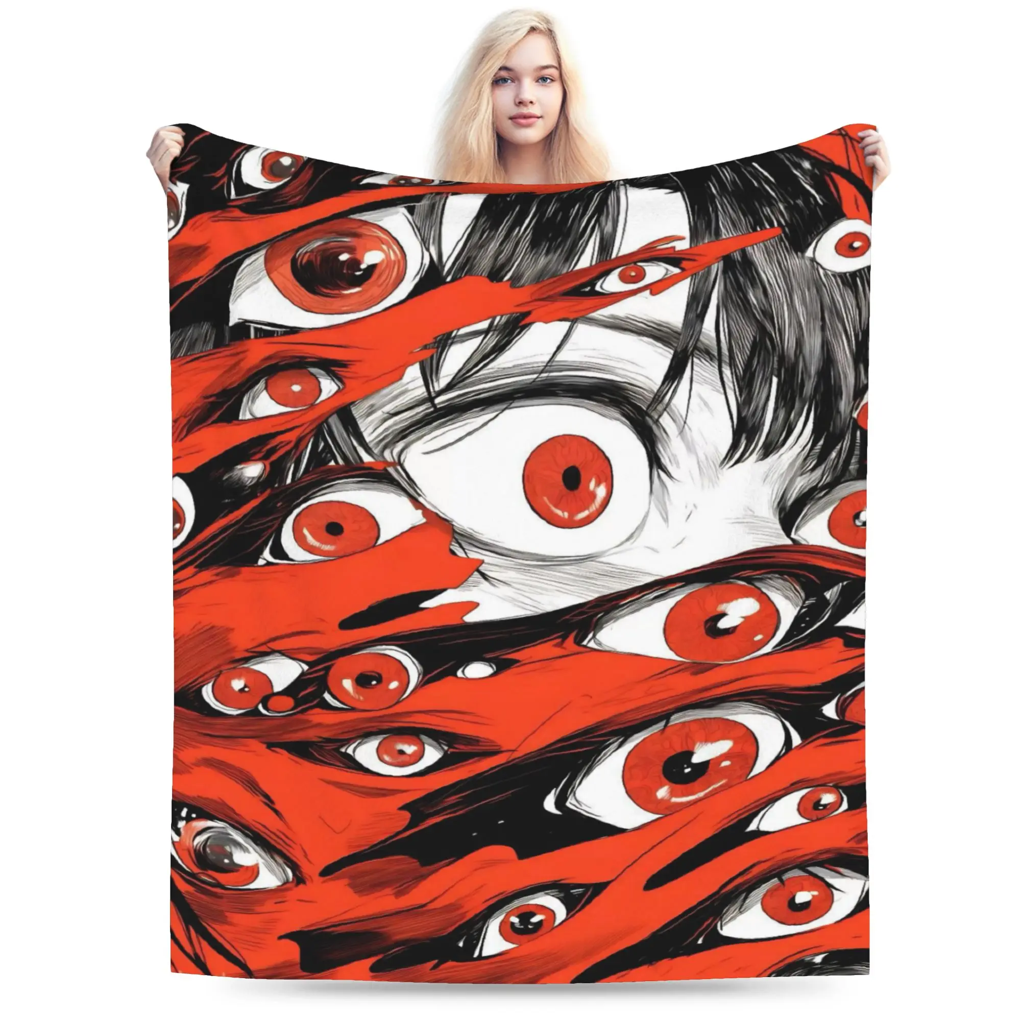 Bloody Eyeball Blanket Warm Cozy Fluffy  Throw Blankets for Couch 50x60 Inch Multi-size Bedding Throws