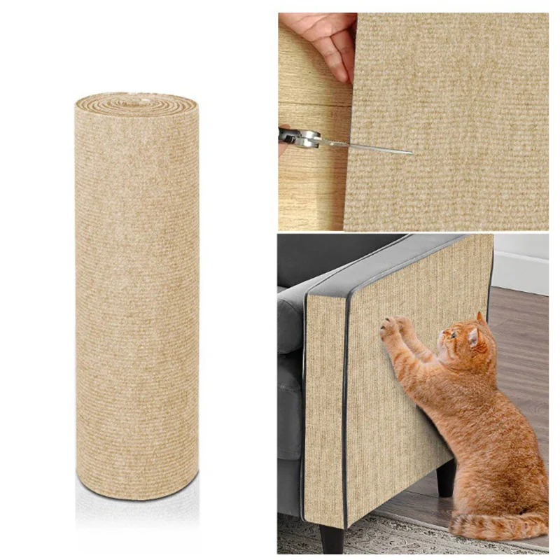 1PC Cat Scratching Mat Trim Sofa Couch Corner Furniture Wall Indoor Protector Cat Carpet Self-adhesive Carpet