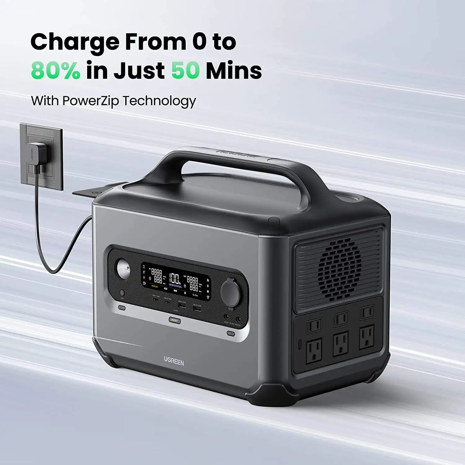 UGREEN Power Station Portable PowerRoam 1200 1024Wh Solar Generator LiFePO4 Battery 1.5H Fast Charging Generators for Outdoor