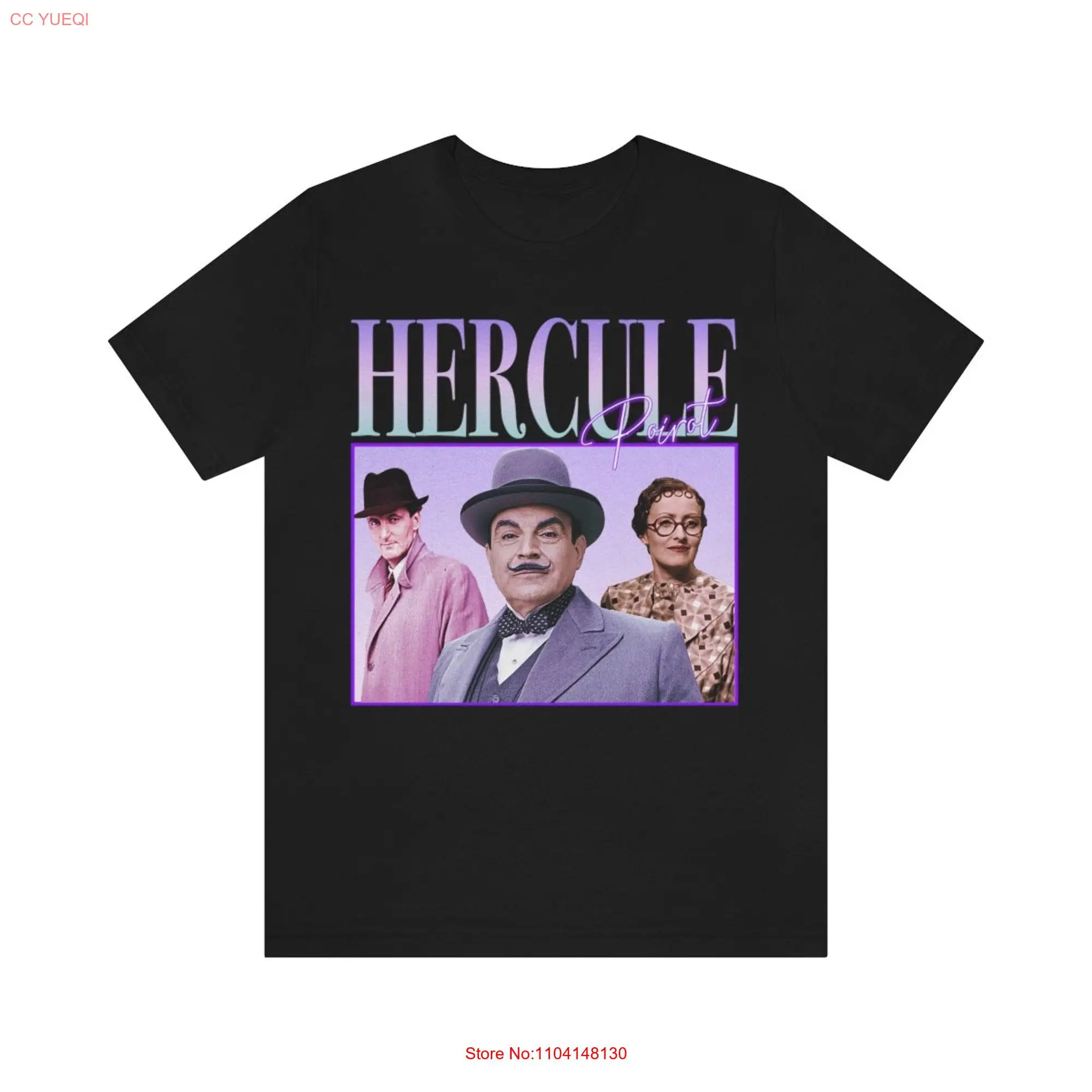 90's Retro style T shirt Hercule Poirot long or short sleeves