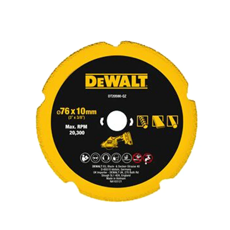 Imagem -05 - Círculo de Dewalt Viu a Lâmina para o Furo Interno Dcs438 para a Telha Cerâmica Concreta e o Corte do Aço Diâmetro 76x10 mm 10 mm o